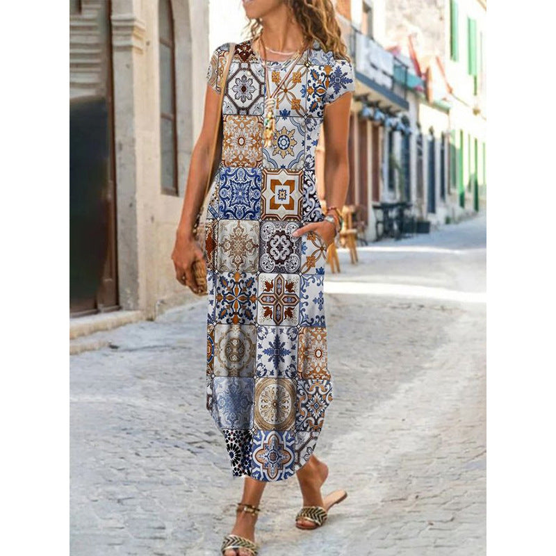 👗✨【Propagace】【S-3XL】2025 Nové dámské šaty s volným potiskem do kapsy, 13 stylů-4035769