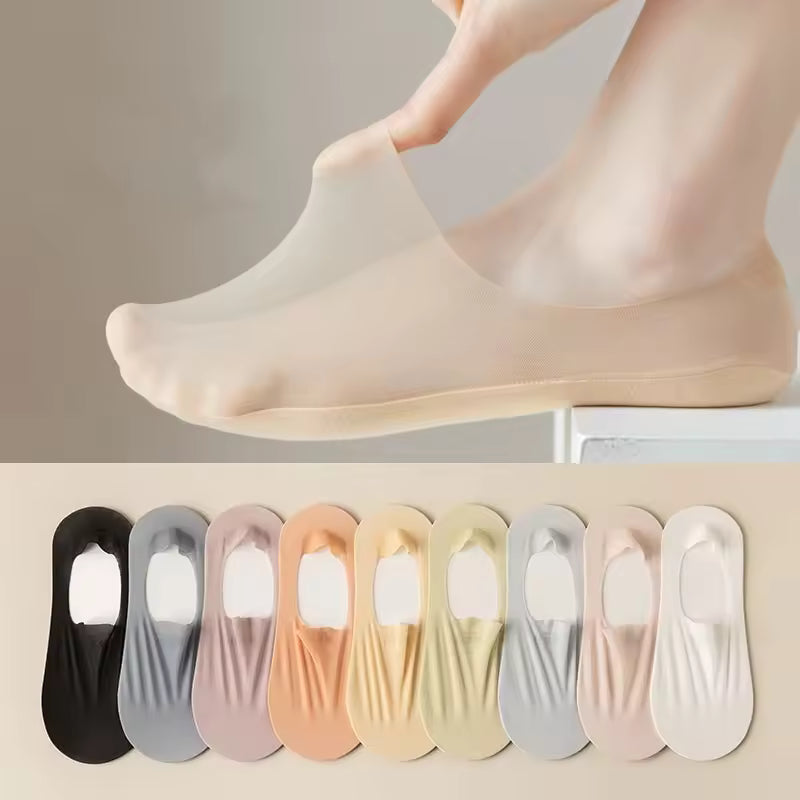 🧦【50% SLEVA】Dámské neviditelné silikonové ponožky s protiskluzovou úpravou, super tenké ponožky s mělkými ústy