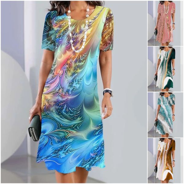🔥Slevy na konci sezóny👗【XS-5XL】2025 Dámské sexy šaty s kulatým výstřihem