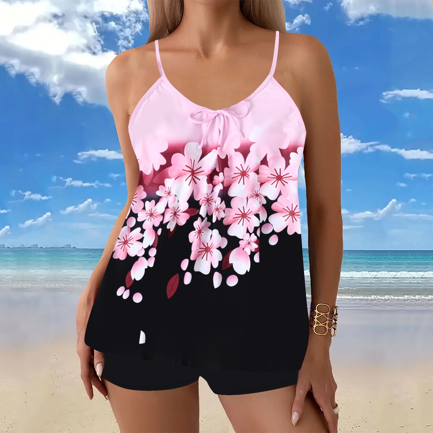 🌈🌴✨【S-4XL】 2025 Nové dvoudílné bikiny Plus Size s potiskem