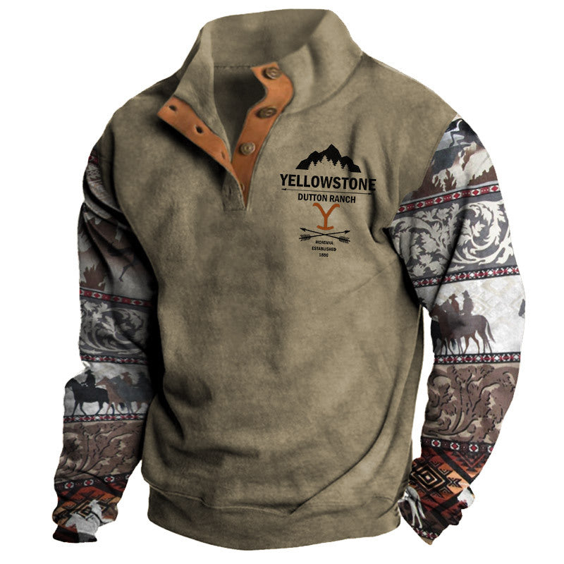 🔥🔥【50% zľava】【S-3XL】 neformálna retro módna 3D tlač pánske s dlhými rukávmi