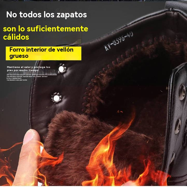 ❄【39-44】Zapatos de cuero para hombre de suela gruesa, gruesos y esponjosos, cálidos y para otoño e invierno.