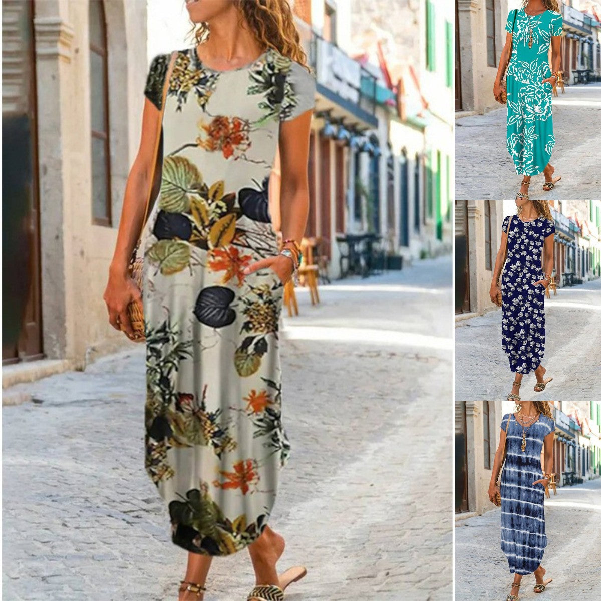 👗✨【Propagace】【S-3XL】2025 Nové dámské šaty s volným potiskem do kapsy, 13 stylů-4035769