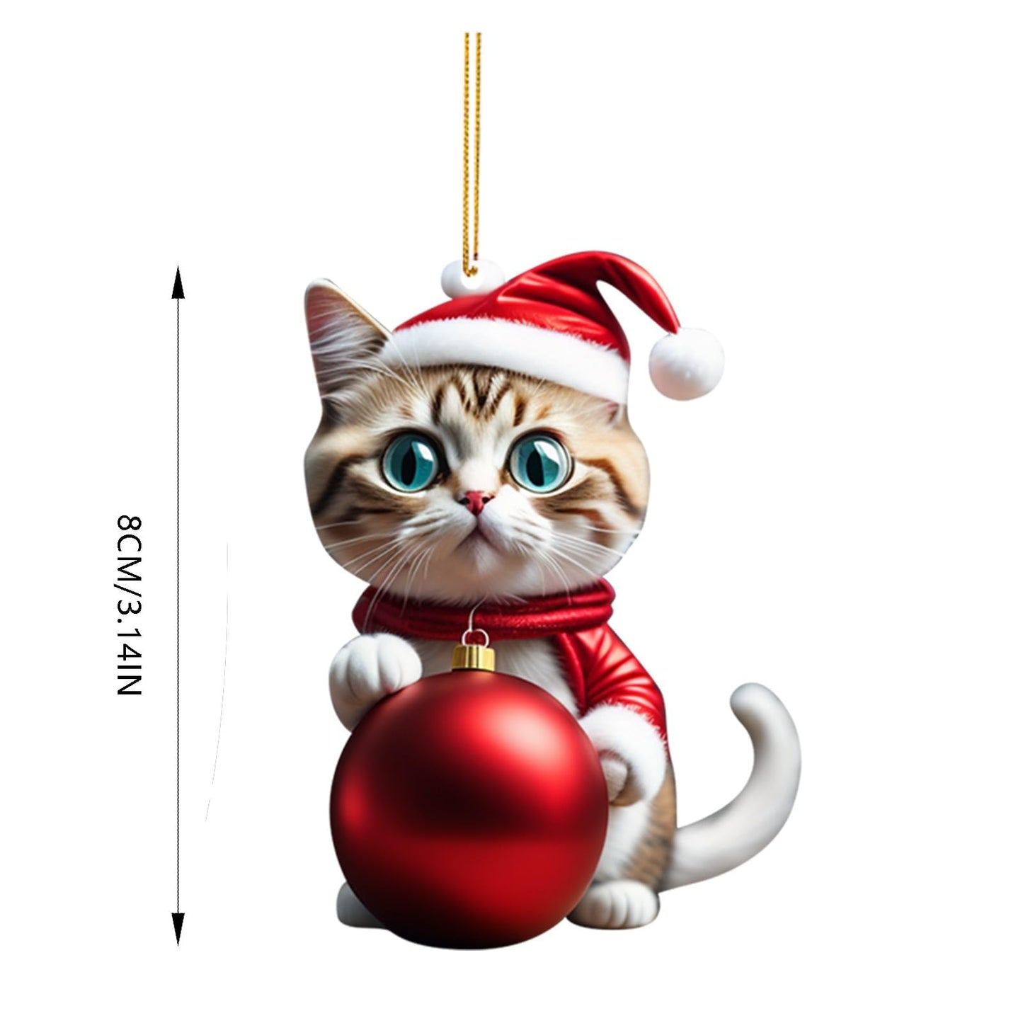 🔥🐈【Купете 5, вземете 5 безплатно】🎄10 бр.😻 Орнаменти за коледно дърво Kitty. Висящи котешки орнаменти