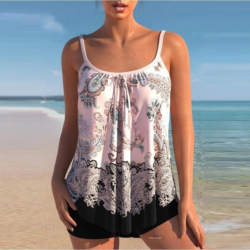 🌈🌴✨【S-4XL】 2025 Nové dvoudílné bikiny Plus Size s potiskem