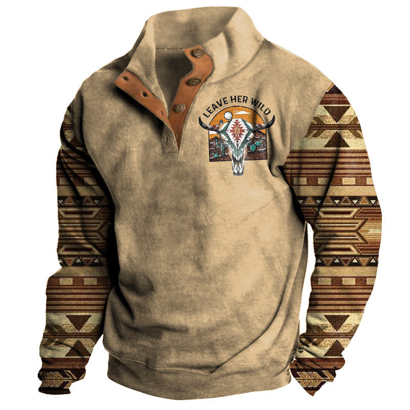 🔥🔥【50% zľava】【S-3XL】 neformálna retro módna 3D tlač pánske s dlhými rukávmi