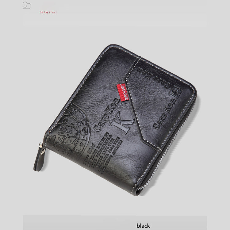 💳💼【Kupte jeden a dostanete jeden zdarma】 Pánská peněženka na zip v retro stylu, malá postava velká kapacita