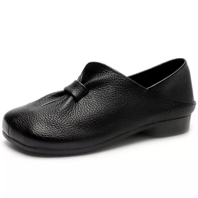 👡【35-42】Jesenné nové topánky s mäkkou podrážkou s mašľou z kvalitnej hovädzej kože, jednoduché a elegantné