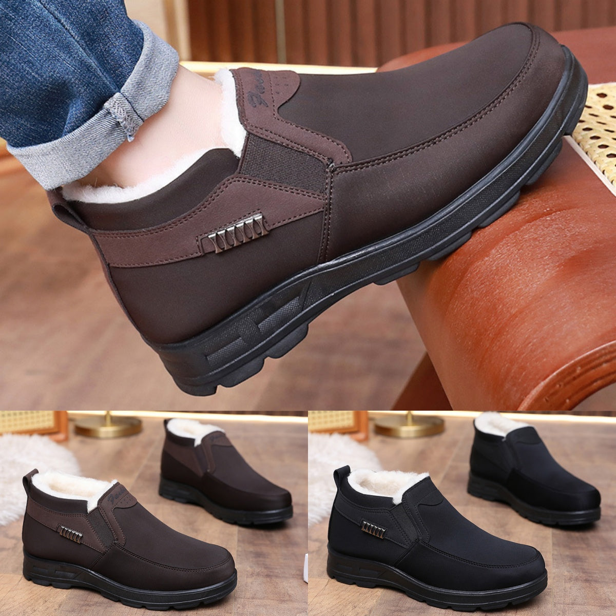 【Doprava zdarma】【39-47】Zimní boty polstrované a zesílené, nepromokavé a teplé-3860568