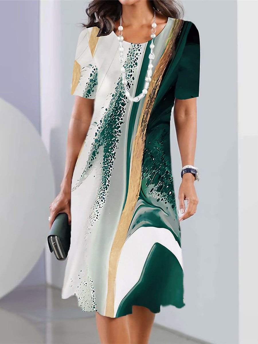 🔥Slevy na konci sezóny👗【XS-5XL】2025 Dámské sexy šaty s kulatým výstřihem