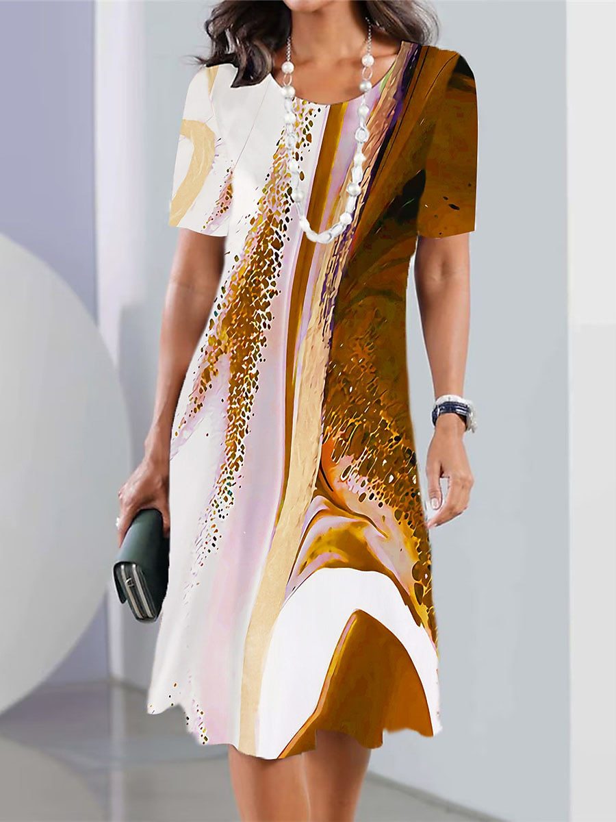 🔥Slevy na konci sezóny👗【XS-5XL】2025 Dámské sexy šaty s kulatým výstřihem