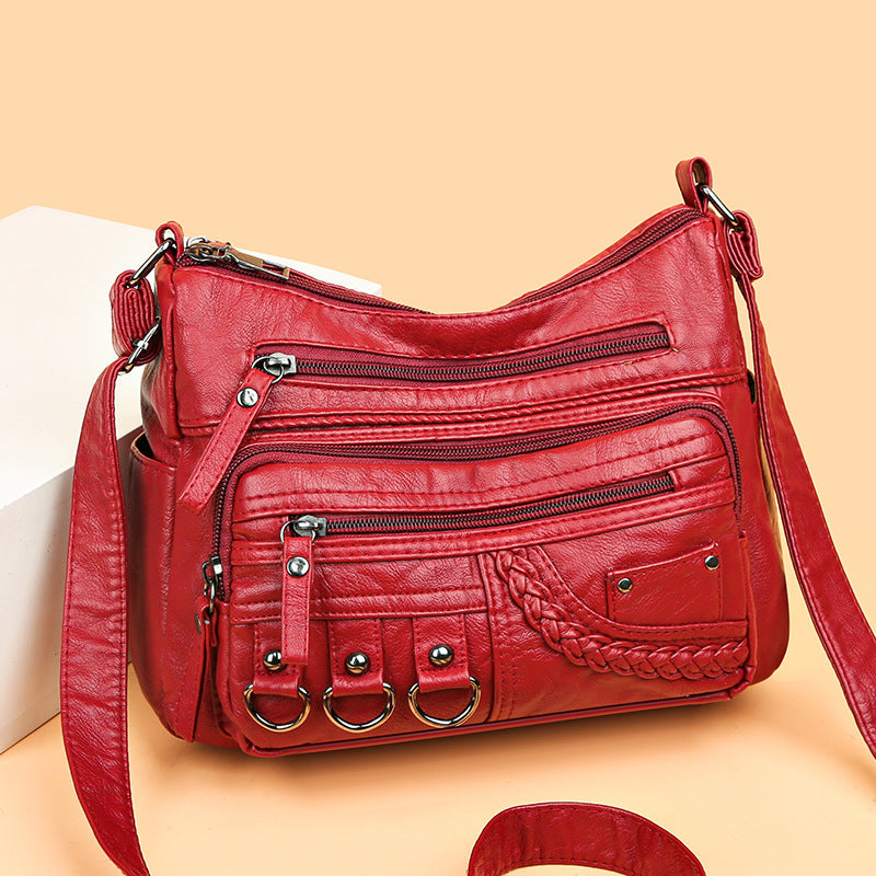 💥【Časovo obmedzená akcia】👜Nová mäkká kožená taška cez rameno s veľkou kapacitou
