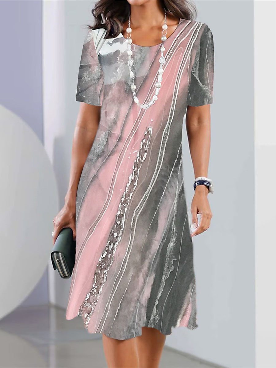 🔥Slevy na konci sezóny👗【XS-5XL】2025 Dámské sexy šaty s kulatým výstřihem