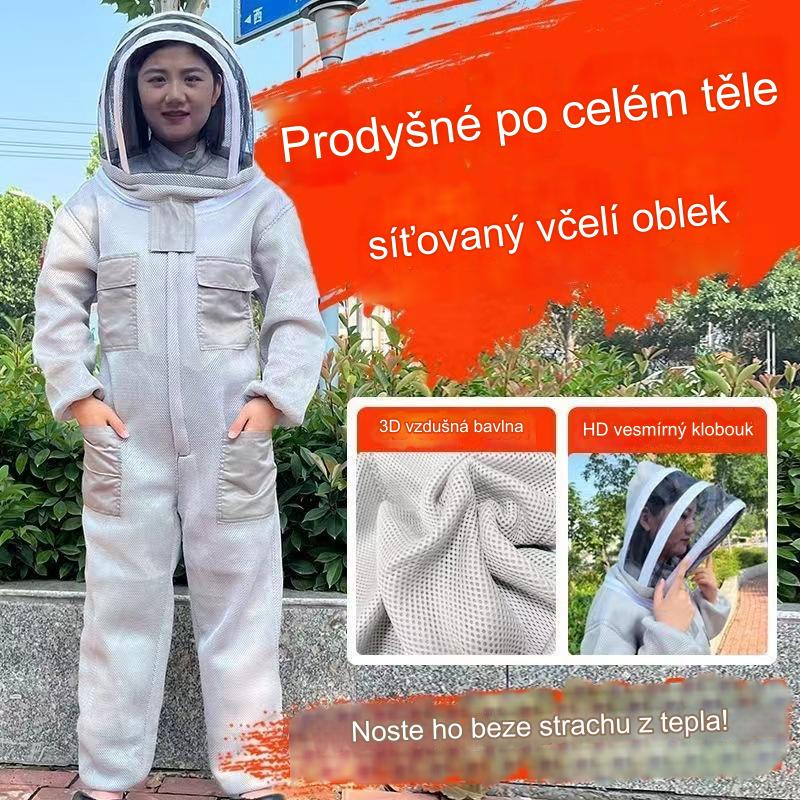 🛡️🐝 Prodyšný včelařský oblek s 3D síťovinou, celotělový ochranný set proti bodnutí