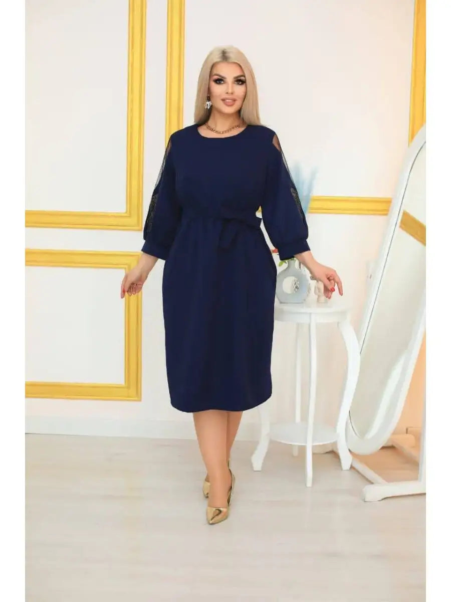 🌈💐【S-5XL】 Nové teplé a stylové jednobarevné šaty-3849240