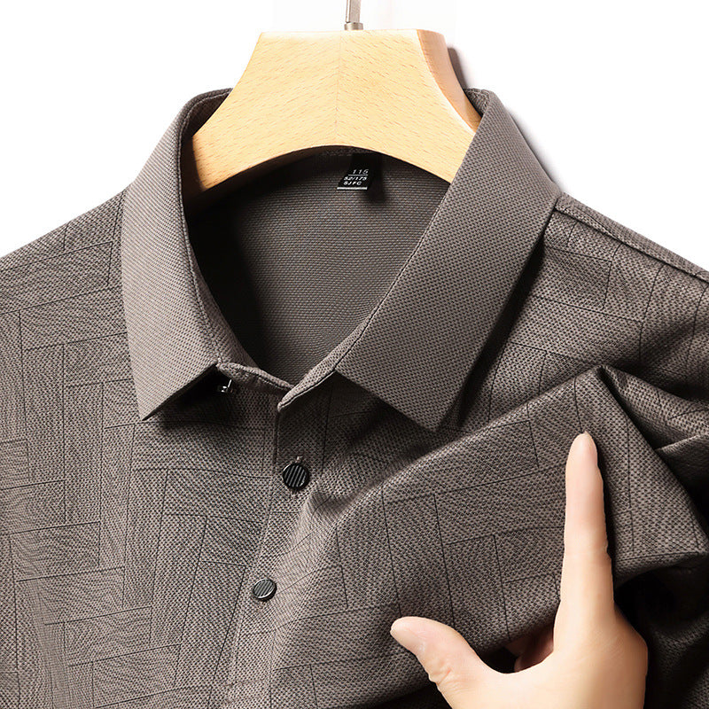 🔥【Nové pánské oblečení】【M-4XL】 Pánská pruhovaná polokošile s krátkým rukávem
