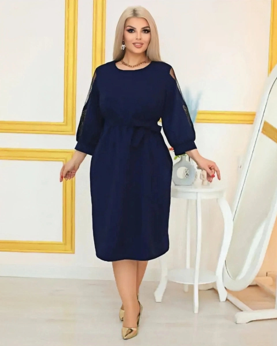 🌈💐【S-5XL】 Nové teplé a stylové jednobarevné šaty-3849240