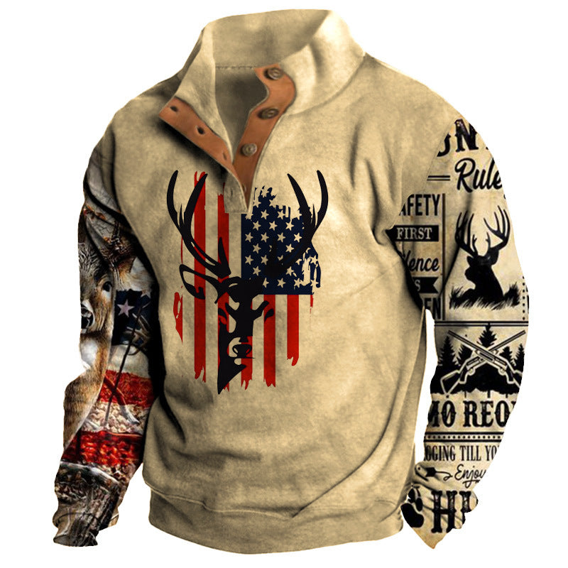 🔥🔥【50% zľava】【S-3XL】 neformálna retro módna 3D tlač pánske s dlhými rukávmi