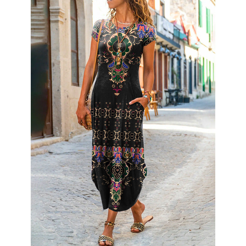 👗✨【Propagace】【S-3XL】2025 Nové dámské šaty s volným potiskem do kapsy, 13 stylů-4035769