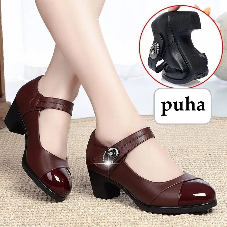 【Propagácia nového produktu】【35-42】Dámske kožené topánky s okrúhlou špičkou a mäkkou podrážkou