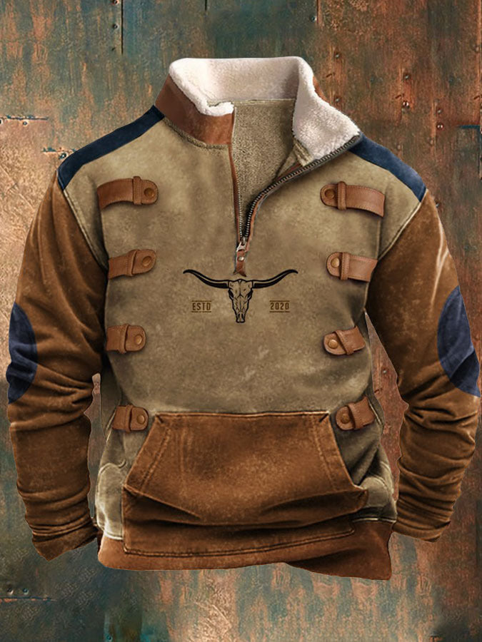 👕【50% ОТСТЪПКА】【S-4XL】2025 Есенно-зимен мъжки моден, топъл пуловер с дълъг ръкав и 3D щампа