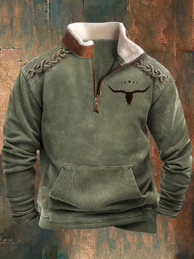 👕【50% ОТСТЪПКА】【S-4XL】2025 Есенно-зимен мъжки моден, топъл пуловер с дълъг ръкав и 3D щампа