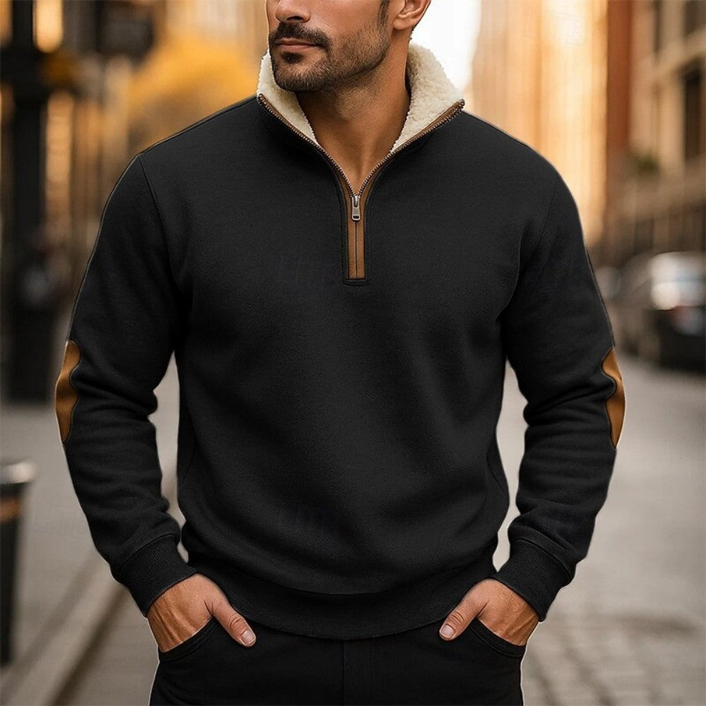 🔥【50% de descuento】Sudadera vintage con bordado y media cremallera cómoda y con estilo