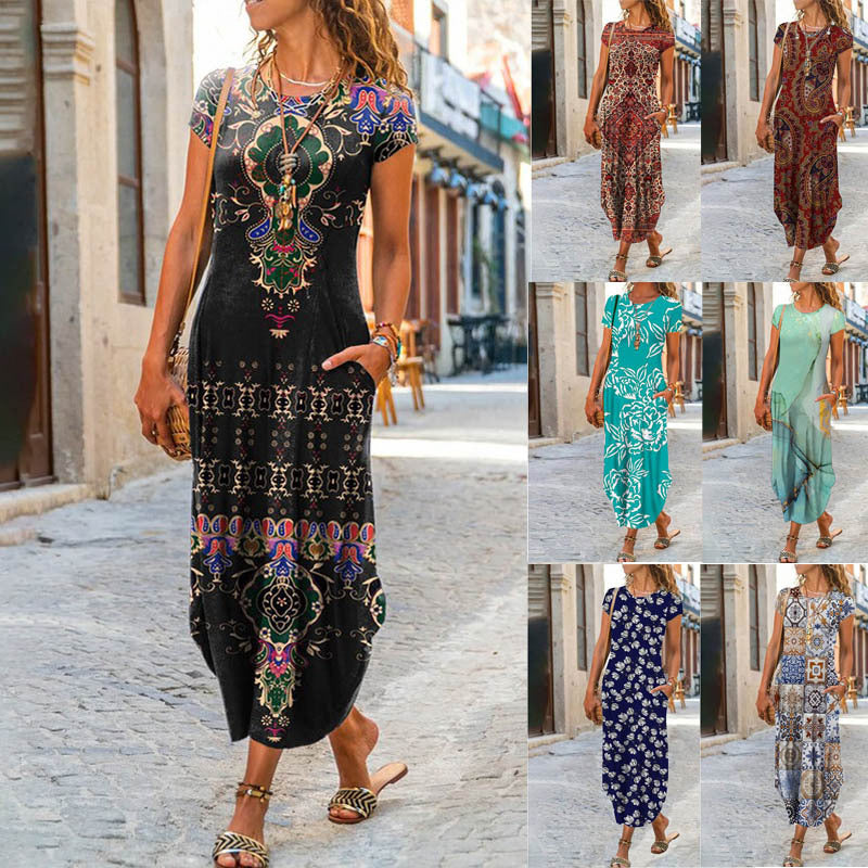 👗✨【Propagace】【S-3XL】2025 Nové dámské šaty s volným potiskem do kapsy, 13 stylů-4035769
