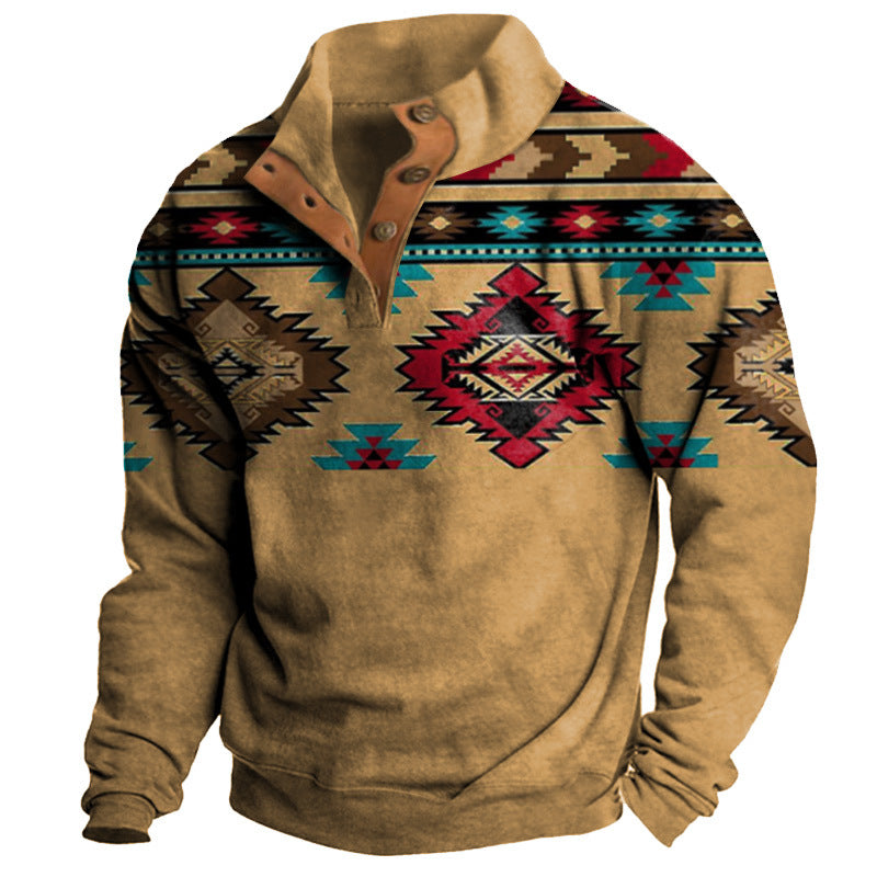🔥🔥【50% zľava】【S-3XL】 neformálna retro módna 3D tlač pánske s dlhými rukávmi