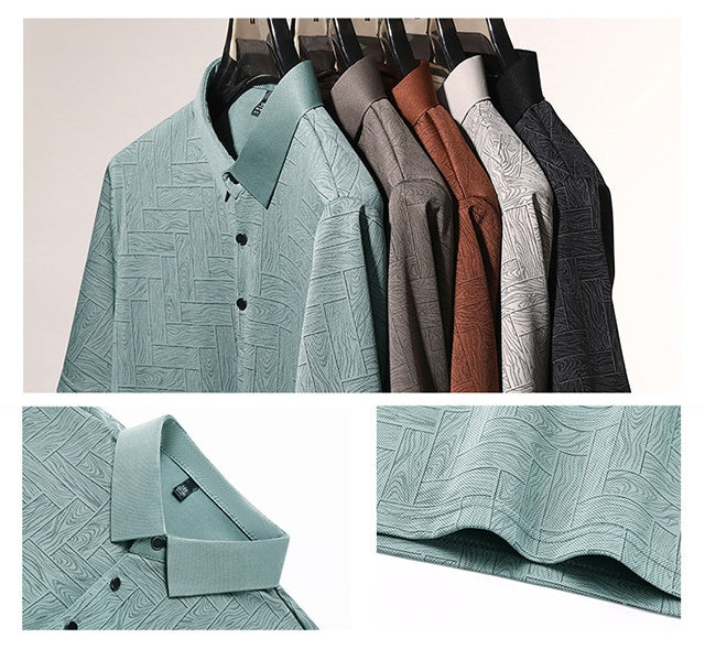 🔥【Nové pánské oblečení】【M-4XL】 Pánská pruhovaná polokošile s krátkým rukávem