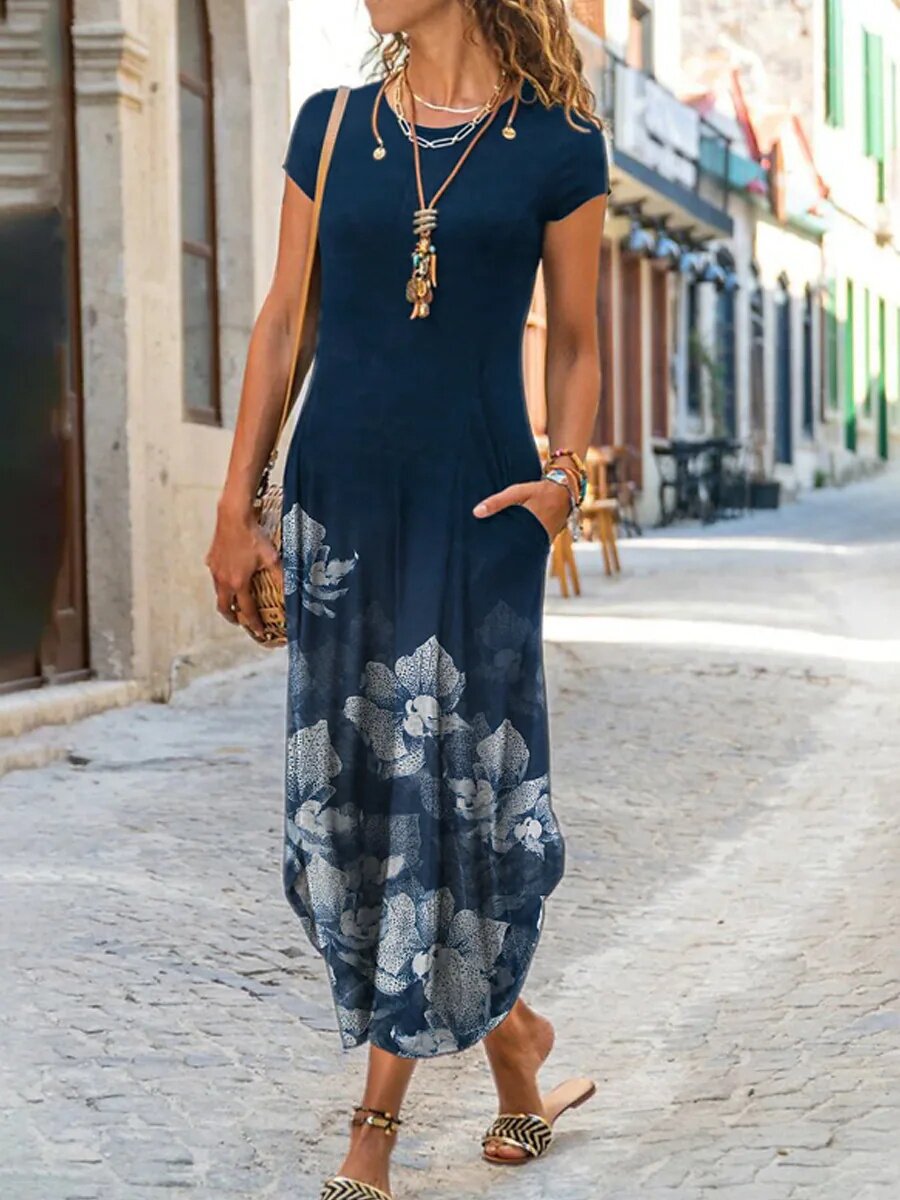 🌸【S-3XL】Nové jarní 2025 dámské stylové elegantní dlouhé šaty s potiskem