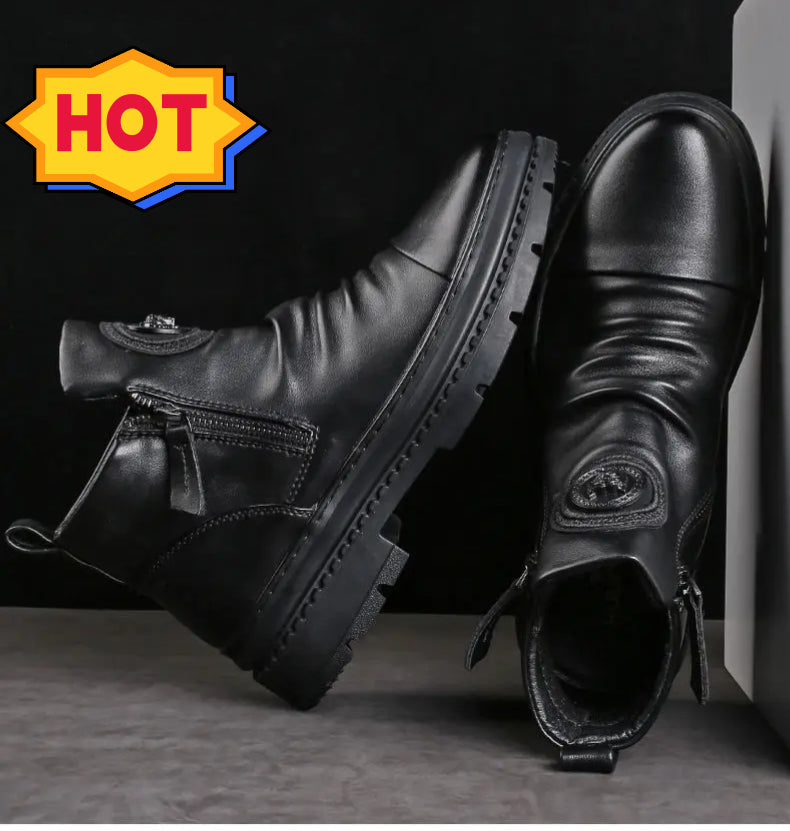 ⏳Nuevos modelos de otoño e invierno 39-44【】 nuevas botas de piel para hombre, piel de vacuno de alta calidad, hechas a mano.