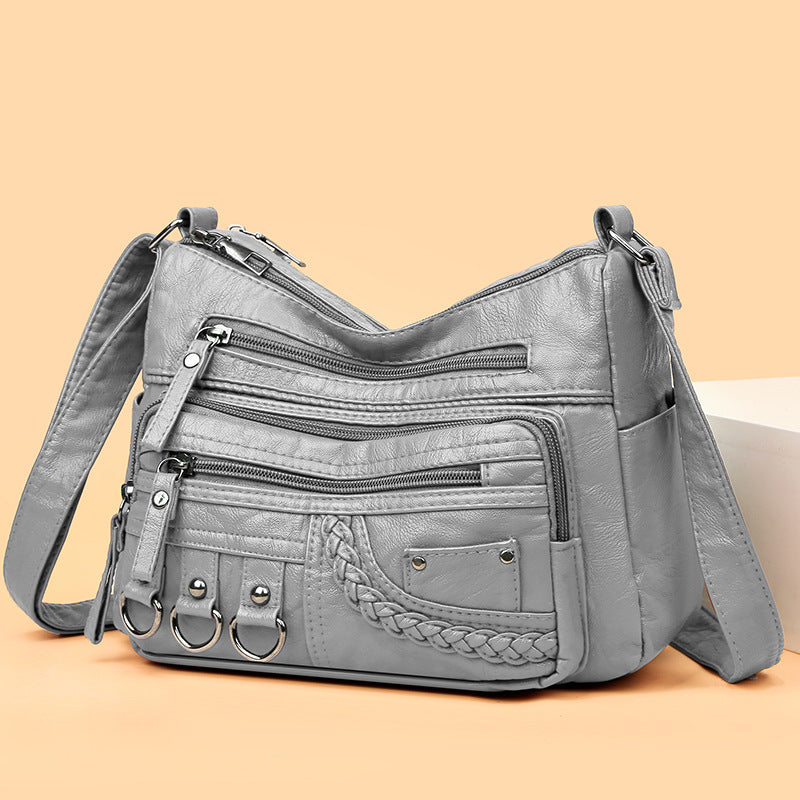 💥【Промоция с ограничено време】👜Нова чанта през рамо от мека кожа с голям капацитет