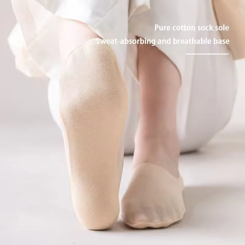 🧦【50% SLEVA】Dámské neviditelné silikonové ponožky s protiskluzovou úpravou, super tenké ponožky s mělkými ústy