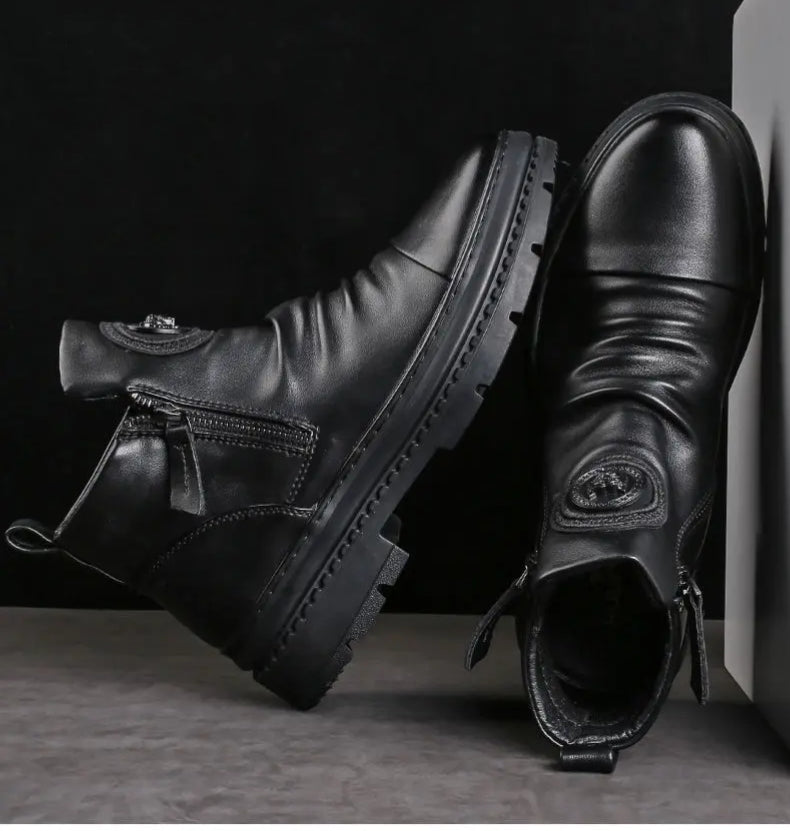 ⏳Nuevos modelos de otoño e invierno 39-44【】 nuevas botas de piel para hombre, piel de vacuno de alta calidad, hechas a mano.