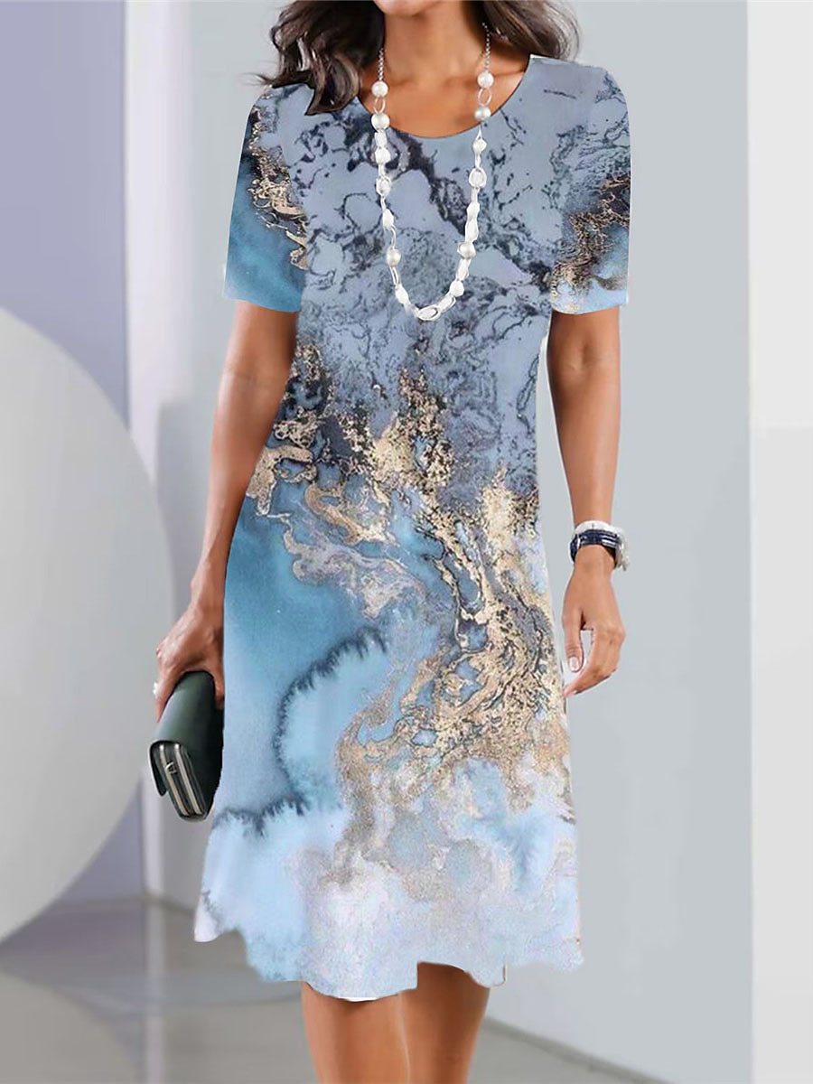 🔥Slevy na konci sezóny👗【XS-5XL】2025 Dámské sexy šaty s kulatým výstřihem