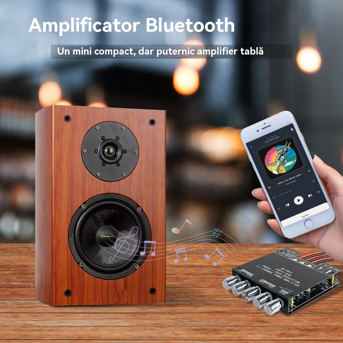 2.1-канален Bluetooth цифров усилвателен модул, 50W*2+100W, със субуфер за високи и ниски честоти