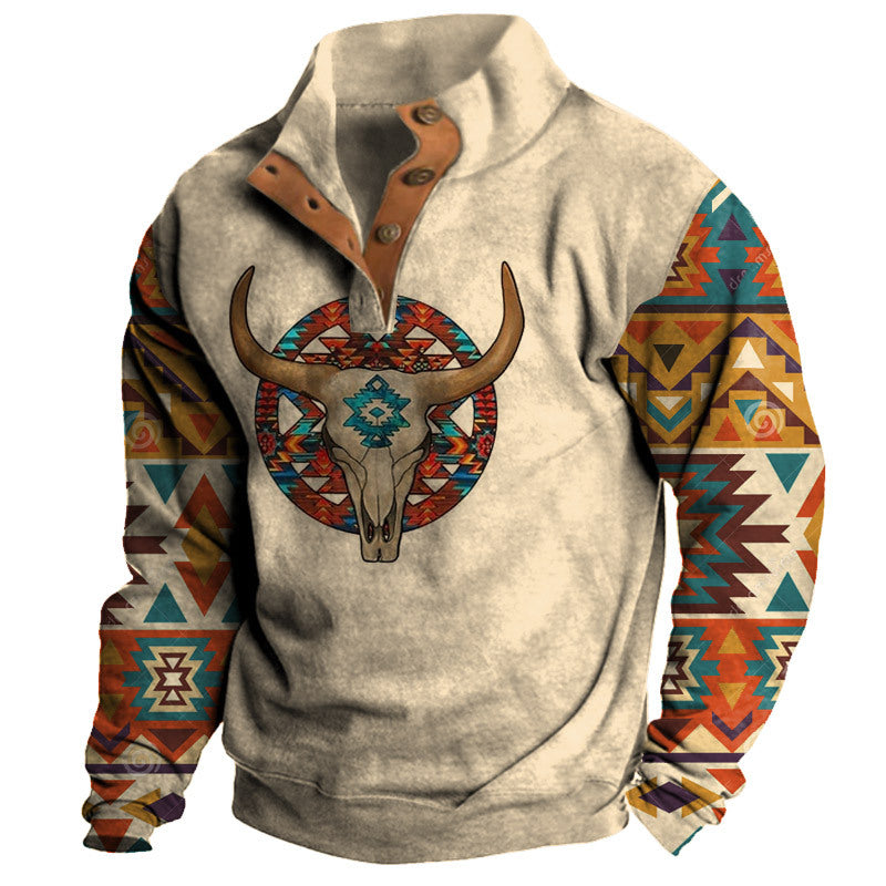 🔥🔥【50% zľava】【S-3XL】 neformálna retro módna 3D tlač pánske s dlhými rukávmi