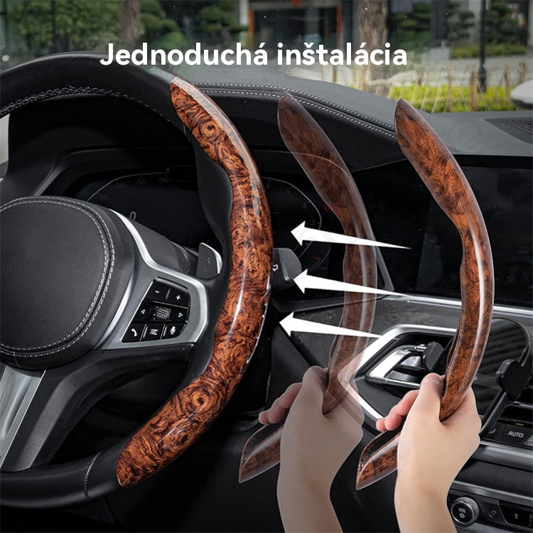 🚗【1 sada 3 kusov 】👍👍Drevený protišmykový kryt na volant auta