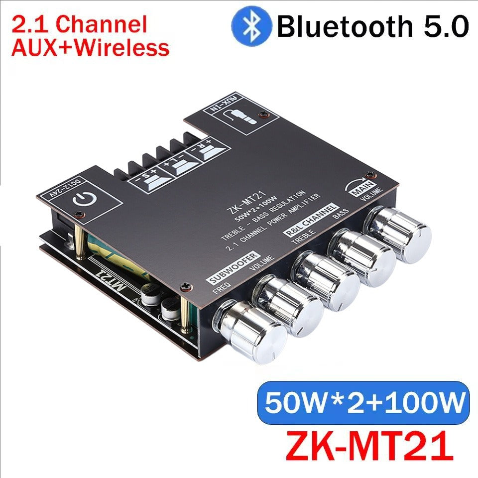 2.1-канален Bluetooth цифров усилвателен модул, 50W*2+100W, със субуфер за високи и ниски честоти