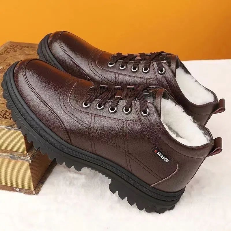 🔥🔥【70% отстъпка】【39-44】Зимни топли мъжки обувки от памучна кожа с дебела подметка