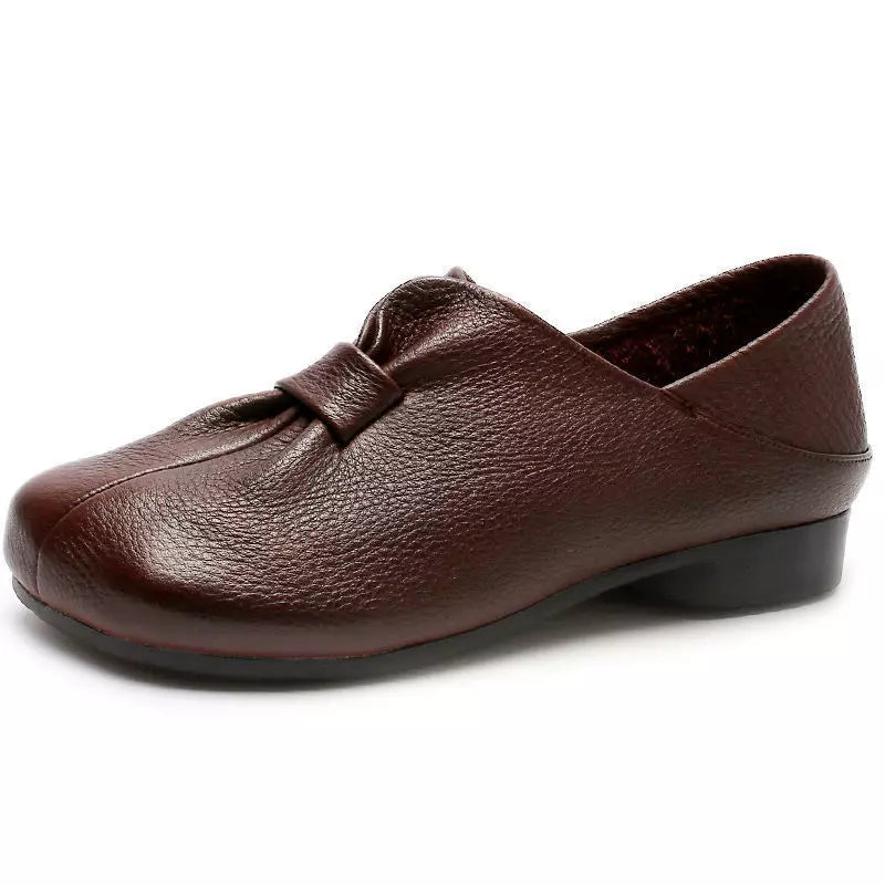 👡【35-42】Jesenné nové topánky s mäkkou podrážkou s mašľou z kvalitnej hovädzej kože, jednoduché a elegantné