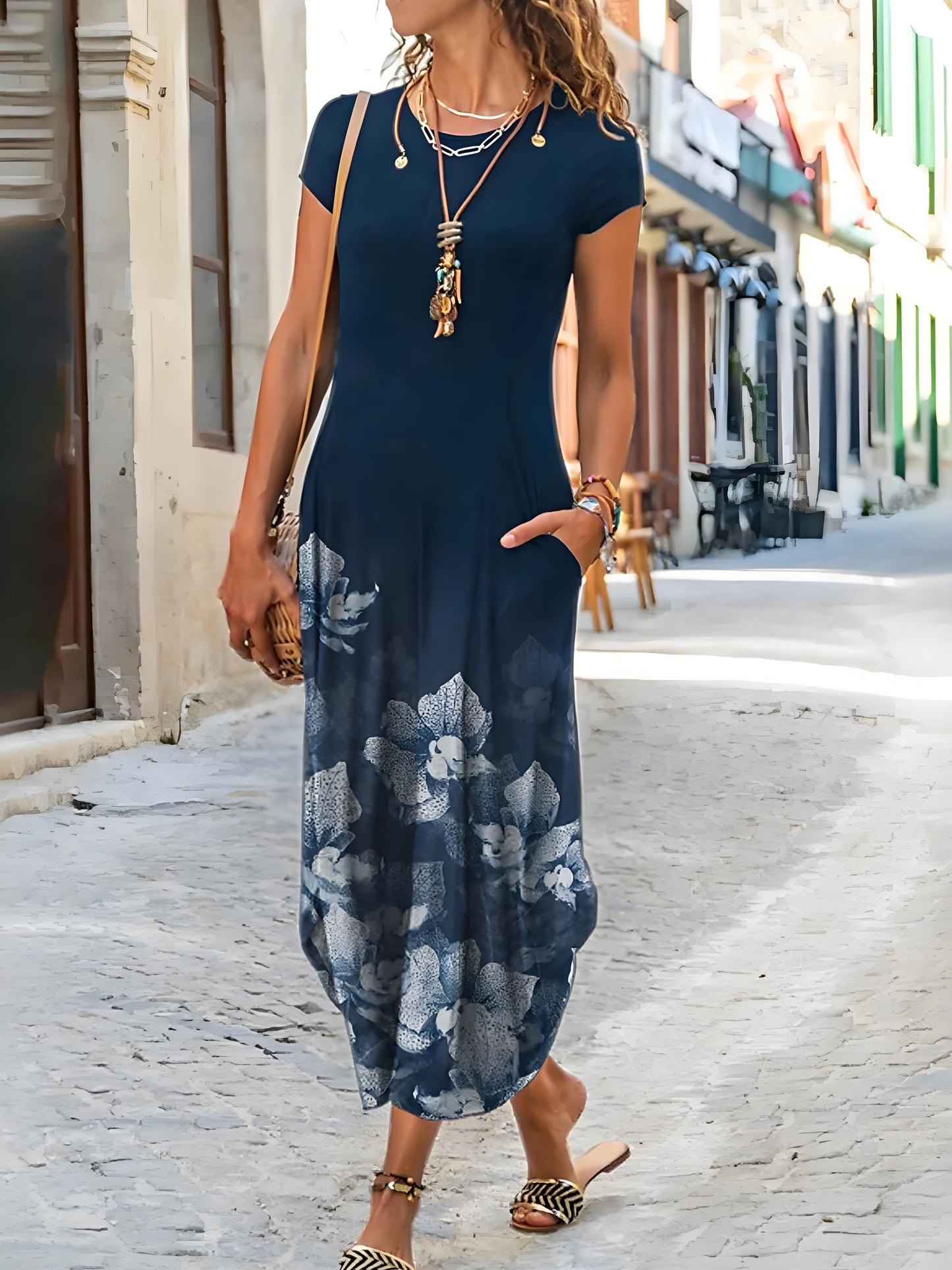 🌸【S-3XL】Nové jarní 2025 dámské stylové elegantní dlouhé šaty s potiskem
