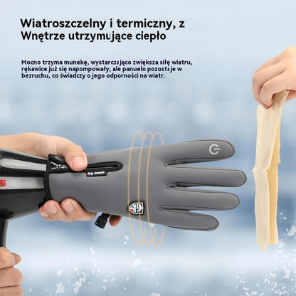 🔥❄️⛷️【Kup 1, otrzymaj 1 gratis】Jesienne i zimowe rękawice do jazdy na rowerze na świeżym powietrzu, wspinaczki, ciepłe, wodoodporne i wiatroszczelne, polarowe🧤