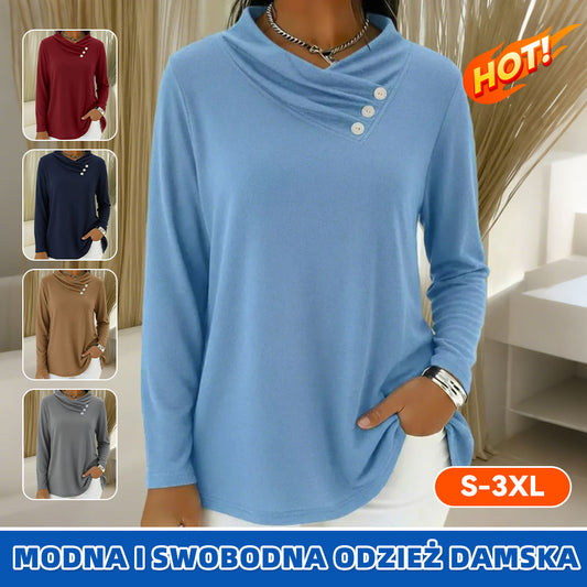 🔥Nowa koszula z długim rękawem i jednolitym kolorem, zapinana na guziki, 2026 r.