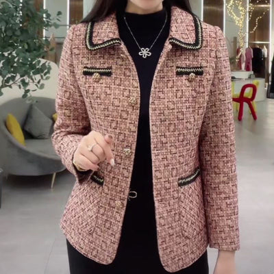 💖💥【Vroča razprodaja】【M-4XL】Elegantna jesenska jakna za mame 2025 – kratka modna jopica, vitka in mladostna