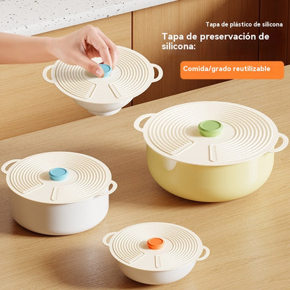🔥【2 grandes + 2 medianos + 2 pequeños】Tapas de silicona de grado alimenticio que mantienen la frescura