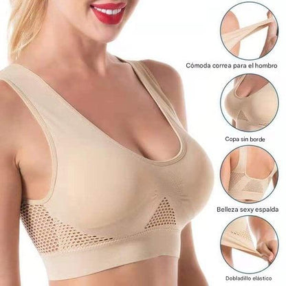 😍【Juego de 3 piezas】Sujetador invisible para tallas grandes ❤️ Transpirable y fresco【40–120KG】
