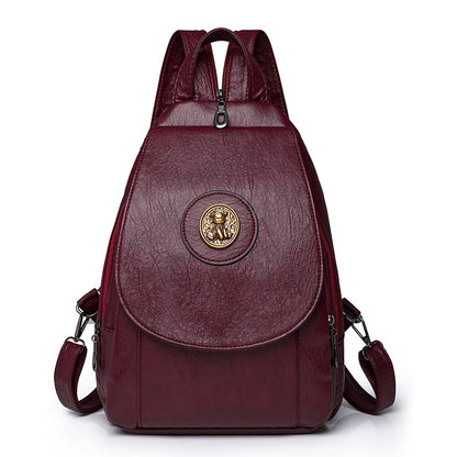 🎒【Výprodej】✨Kožený batoh s několika kapsami
