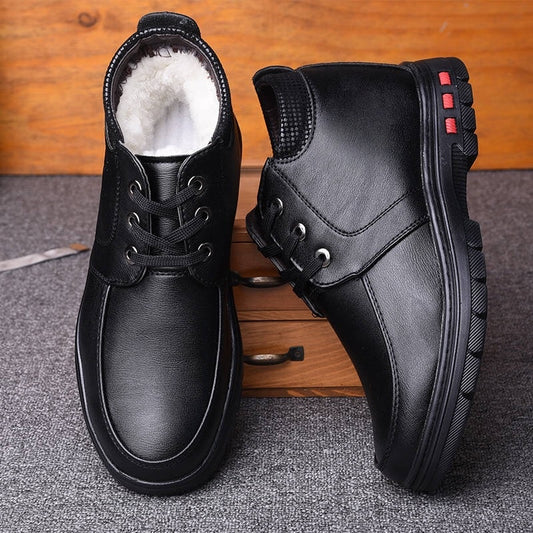 ❄【39-44】Zapatos de cuero para hombre de suela gruesa, gruesos y esponjosos, cálidos y para otoño e invierno.